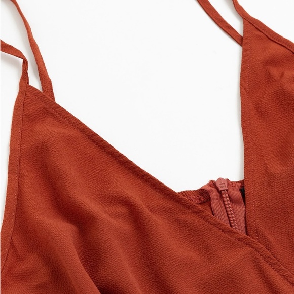 Plus Size Slit Cami Belted Jumpsuit Burnt Orange - Picture 4 of 9